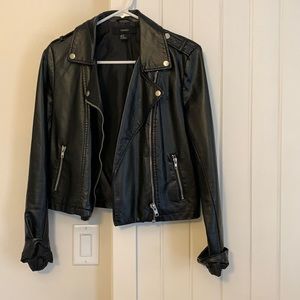 Black leather jacket